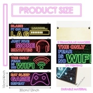 4 Peças Neon Decoração de Jogos para Quarto de Meninos - Placas de Madeira com Frases Motivacionais para Gamer - imagem 4