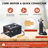 Compressor PCP 4500PSI 12V/110V/220V Portátil - Inflador Airgun, Paintball e Cilindros de Mergulho - imagem 4