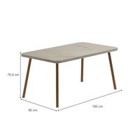 Mesa de Jantar 6 Lugares Retangular 1,6m - Design Moderno com Tampo em BP e Estrutura em Aço | Stellar Carraro Petra e Rosê - imagem 3