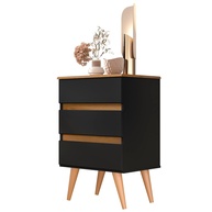 Mesa de Cabeceira Roma 3 Gavetas com Design Moderno e Pés Palito - Ideal para Quartos Estilosos - imagem 1