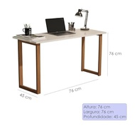 Mesa de Estudo 76cm com Pés de Madeira - Design Prático e Moderno para Casa e Escritório - imagem 3