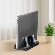 Suporte Vertical Ajustável para Laptop - Organizador de Mesa Preto com Design Moderno - imagem 1