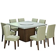 Mesa Amsterdã com Tampo Giratório e 8 Cadeiras Cedro – Elegância e Praticidade - imagem 1