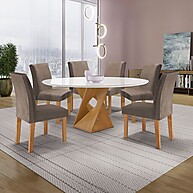 Mesa Barcelona 120cm: Elegância para 6 Pessoas - imagem 1
