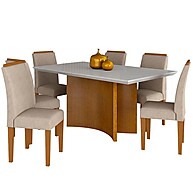 Mesa Belluno 1,60m com 6 Cadeiras: Elegância e Conforto - imagem 1