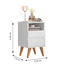 Mesa de Cabeceira Retro Branca para Quarto Moderno – Estilo Pop com Design Sofisticado - imagem 3