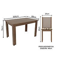 Sala de Jantar Cíntia Madesa: 4 Cadeiras + Mesa - imagem 2