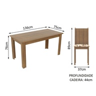 Sala de Jantar Completa Madesa Analu: 6 Cadeiras + Mesa - imagem 2