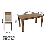 Sala de Jantar Completa Madesa Medelin: 6 Cadeiras + Mesa - imagem 2