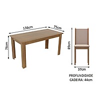 Sala de Jantar Madesa Miriam: 6 Cadeiras + Mesa - imagem 2