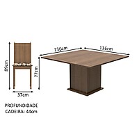 Sala de Jantar Completa Madesa Clarice: 8 Cadeiras + Mesa - imagem 2