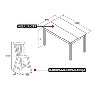 Mesa de Jantar Ditália com 4 Cadeiras - Design Diamond Moderno - imagem 3