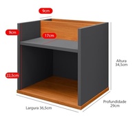 Conjunto Cabeceira Casal Queen 160cm com Mesa de Cabeceira Suspenso e Porta Celular Madri Cinza - imagem 4