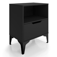 Mesa de Cabeceira com Gaveta e Nicho - Design Industrial Moderno em Aço - imagem 1