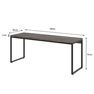 Mesa Dínima Diretor 180x60cm em Carvalho Dark com Estrutura Preta - Moderna e Resistente - imagem 2