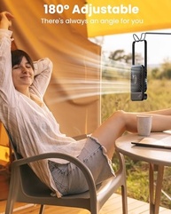 Ventilador de Mesa Koonie Ultra Silencioso com Bateria - 3 Velocidades, Inclinação 180° e Design Compacto - imagem 5