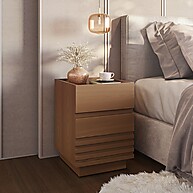 Mesa de Cabeceira Freijó: 2 Gavetas e Design Japandi - imagem 1