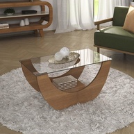 Mesa de Centro Retangular com Vidro 82,5cm - imagem 1