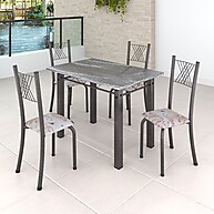 Mesa de Cozinha com 4 Cadeiras Botanic Bege - imagem 1