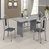 Mesa de Cozinha Granito 120cm + 4 Cadeiras Bianca - imagem 1