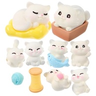 Conjunto de Estatuetas de Gato em Miniatura - Decoração Fofa e Versátil para Mesa, Carro e Festas - imagem 2