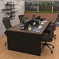 Mesa de Escritório 4 Lugares: Produtividade em Nogal - imagem 1
