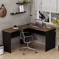 Mesa de Escritório em L 120x150cm Nogal: Design Moderno e 30mm - imagem 1