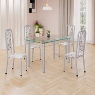 Mesa de Jantar 120cm com Cadeiras: Elegância e Praticidade - imagem 1
