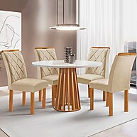 Mesa de Jantar 4 Lugares Kansas/Arthus com Vidro Cinamomo – Design Moderno e Prático - imagem 1