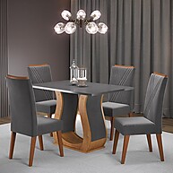 Mesa de Jantar 4 Lugares Viero Gol: Conforto e Estilo - imagem 1