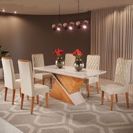 Mesa de Jantar 6 Lugares Mira: Elegância e Praticidade - imagem 1