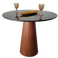 Mesa de Jantar Cone 100 cm com Base em Madeira Pau Ferro Rajado - imagem 1