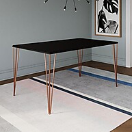 Mesa de Jantar Elen: Preto e Cobre para Sua Casa - imagem 1