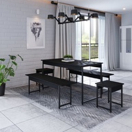 Mesa de Jantar Industrial: 6 Lugares com Bancos - imagem 1