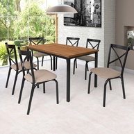 Mesa de Jantar Karina Flex: 6 Cadeiras + Design! - imagem 1