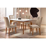 Mesa de Jantar Londrina 120cm + 4 Cadeiras Jade – Estilo Moderno e Elegante - imagem 1