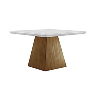 Mesa de Jantar Luna 90x90cm: Elegância Imbuia/Off White - imagem 1