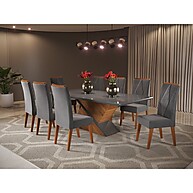Mesa de Jantar Pipa com 8 Cadeiras Vegas – Elegância em Madeira Maciça - imagem 1