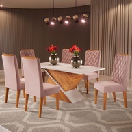 Mesa de Jantar Poliana 6 Lugares: Elegância e Conforto - imagem 1