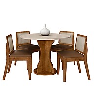 Mesa de Jantar Redonda com 4 Cadeiras: Elegância e Conforto - imagem 1