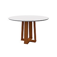 Mesa de Jantar Redonda Isabela com Vidro e Ype 117cm - imagem 1