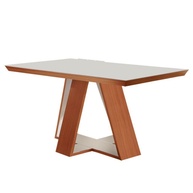 Mesa de Madeira Viena 120cm com Vidro: Elegância e Durabilidade - imagem 1