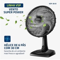 Ventilador de Mesa 30 cm Silencioso com 6 Pás e 3 Velocidades - Potente e Moderno - imagem 5