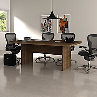 Mesa de Reunião Nogal 100x200cm: Produtividade e Estilo - imagem 1