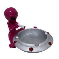 Cinzeiro ET Rosa Alienígena com Disco Voador – Enfeite Criativo de Mesa para Fãs de Ficção Científica - imagem 1