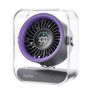 Ventilador de Mesa Basike Mini com Display Digital, 100 Níveis de Velocidade, Bateria 5000mAh, Silencioso e Portátil para Casa e Viagens (Roxo) - imagem 1