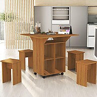 Mesa Dobrável Annie: 4 Bancos e Rodízios! - imagem 1