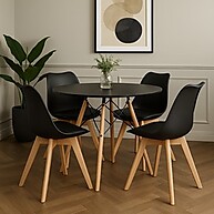 Mesa Eames 90cm + 4 Cadeiras Saarinen: Design e Conforto - imagem 1