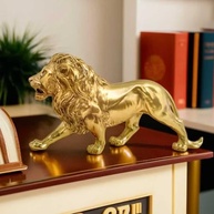Leão Estatueta Decorativa em Resina - Escultura de Mesa com Detalhes Realistas para Decoração de Ambientes (Bronze) - imagem 2