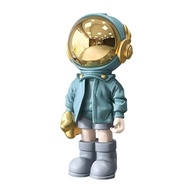 Estátua de Astronauta em Poliresina - Mini Escultura Decorativa Azul para Mesa e Quarto - imagem 2